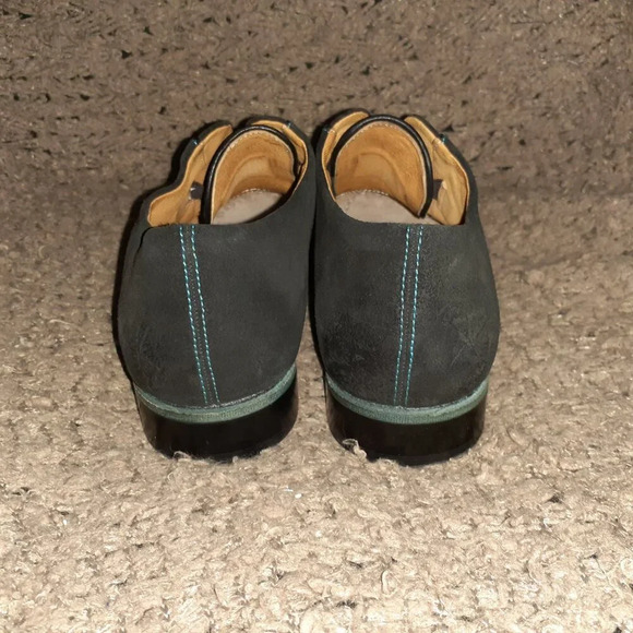 JOHN FLUEVOG-Kingsley-Black Waxed Suede-Laceless Oxford-SZ 7.5 Men-Near Mint - Picture 6 of 9